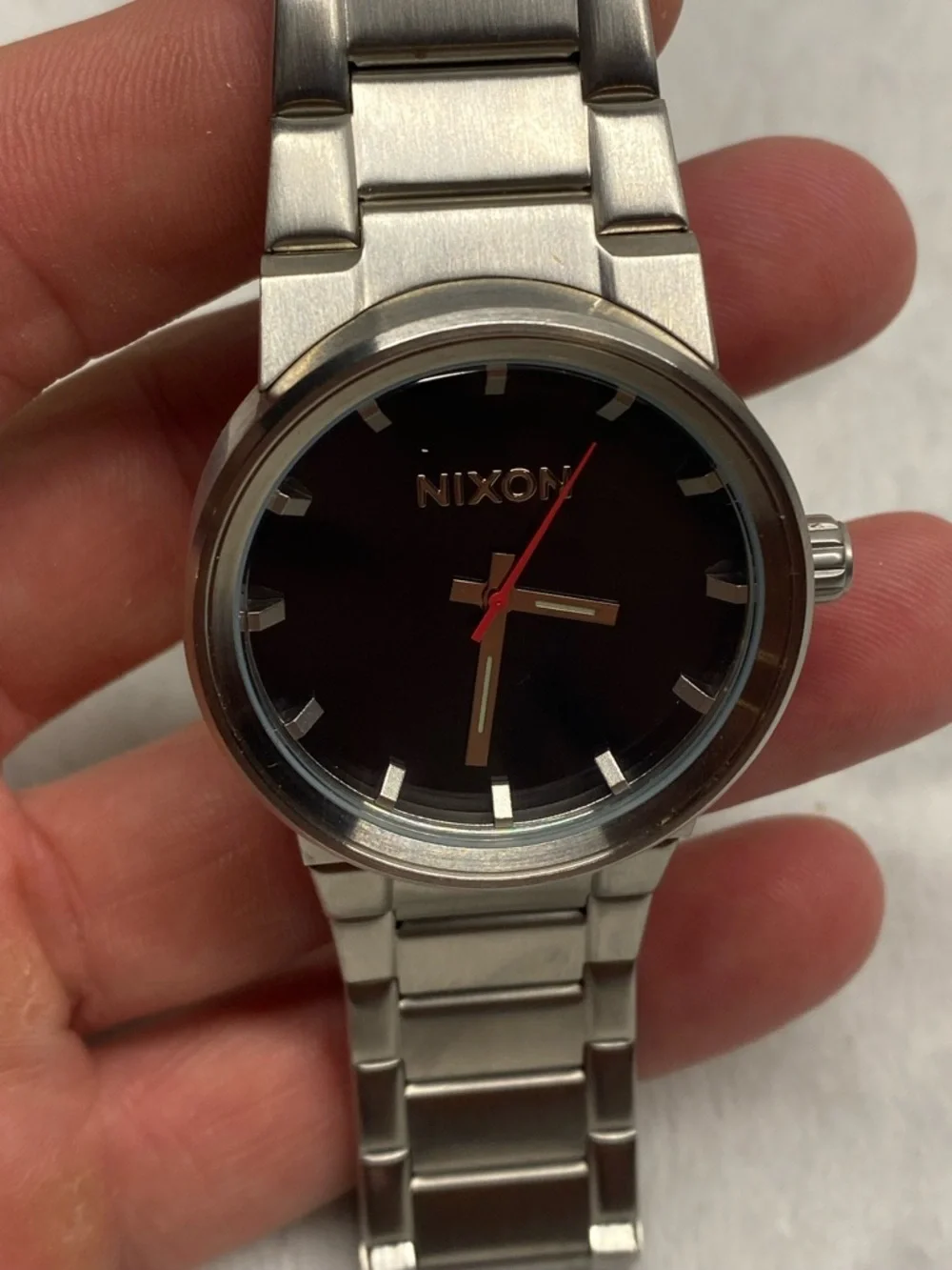 Nixon The Cannon Shoot to Thrill Men's 100m Stainless Steel Black Dial Watch